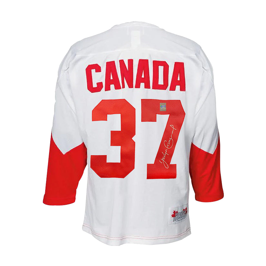 Jocelyn Guevremont Signed Team Canada 1972 Summit Series Away White Jersey - Heritage Hockey™