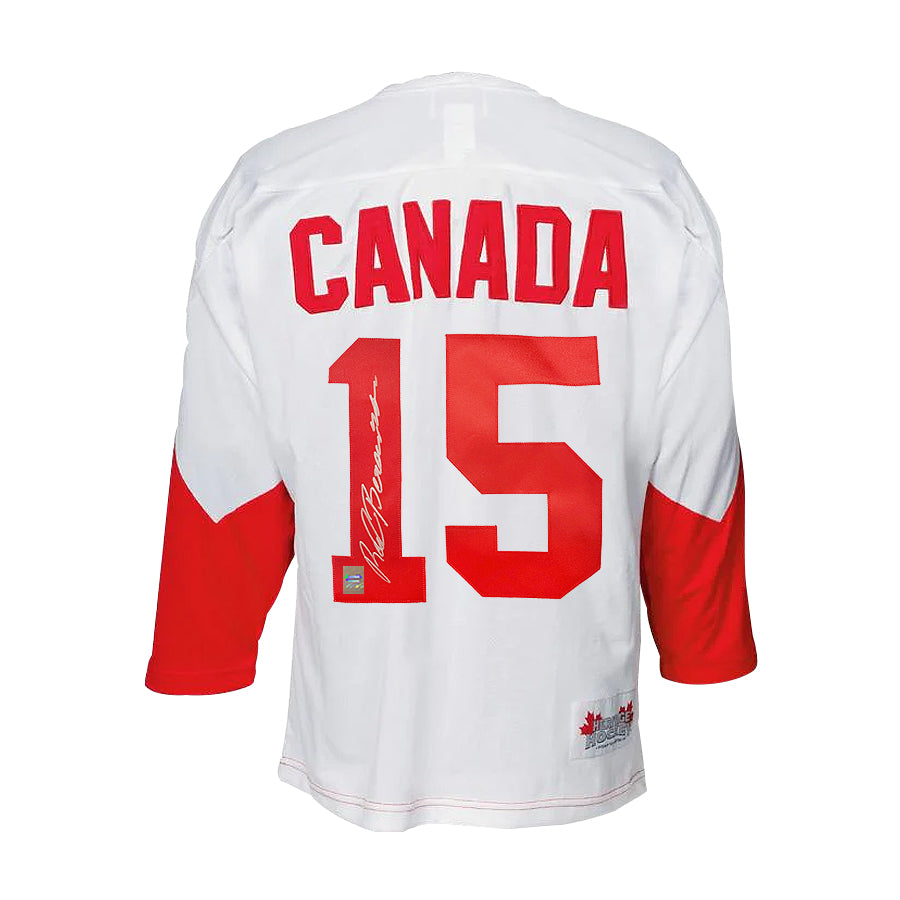 Red Berenson Signed Team Canada 1972 Summit Series Away White Jersey - Heritage Hockey™