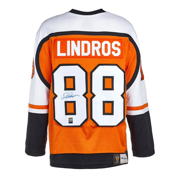 Eric Lindros Signed Philadelphia Flyers Fanatics Vintage Orange Jersey - Heritage Hockey™