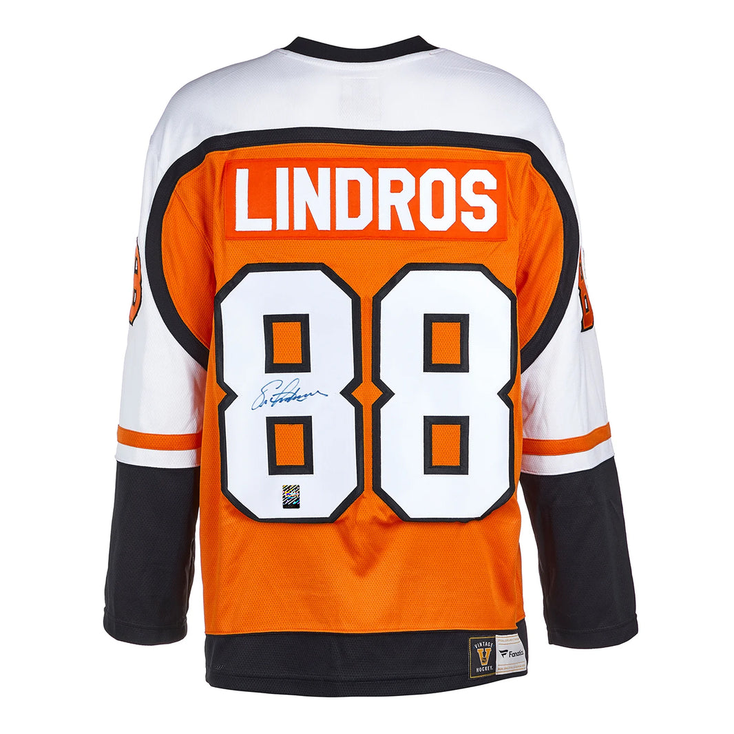 Eric Lindros Signed Philadelphia Flyers Fanatics Vintage Orange Jersey - Heritage Hockey™