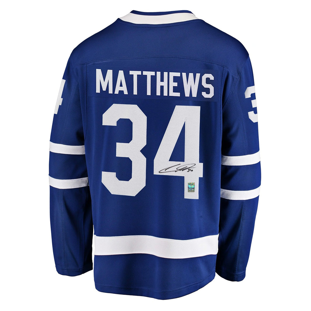 Auston Matthews Signed Toronto Maple Leafs Fanatics Breakaway Home Blue Jersey - Heritage Hockey™