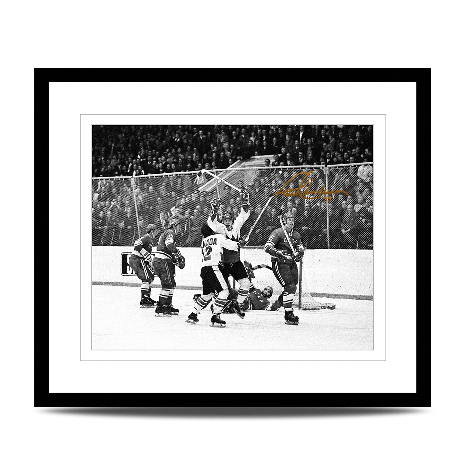 The Goal of the Century 16x20 B/W Photo Signed by Paul Henderson