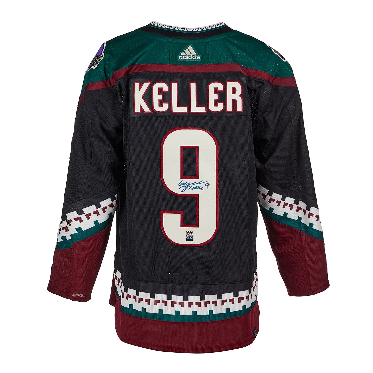 Clayton Keller Signed Arizona Coyotes Adidas Pro Kachina Black Jersey