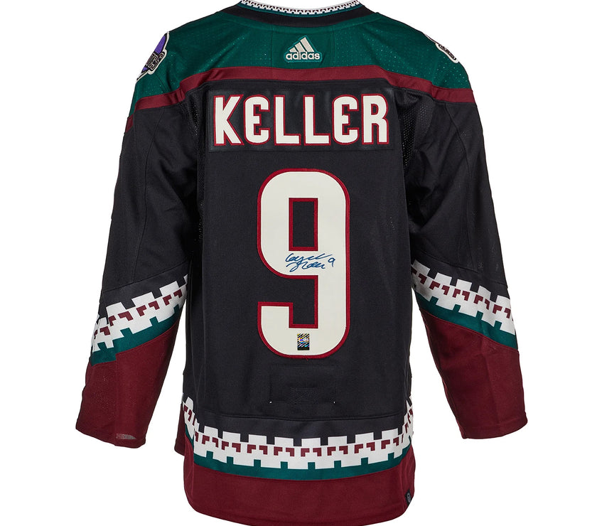 Clayton Keller Signed Arizona Coyotes Adidas Pro Kachina Black Jersey