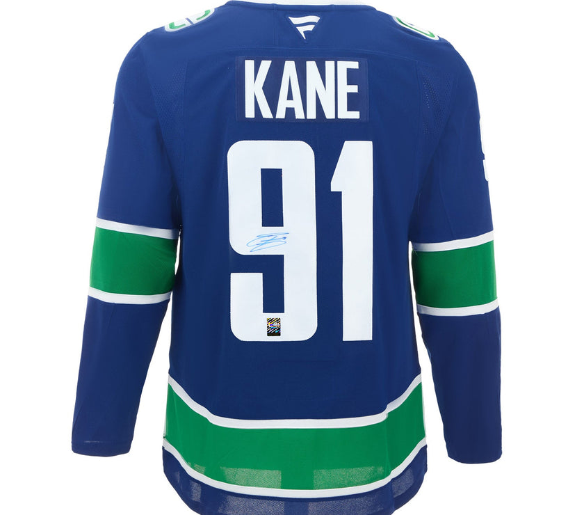 Evander Kane Signed Vancouver Canucks Fanatics Premium Home Blue Jersey