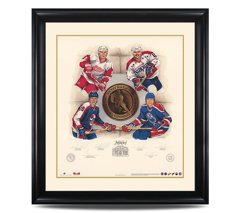 Inductees 2001 – Viacheslav Fetisov, Dale Hawerchuk, Jari Kurri & Mike Gartner Signed Limited Edition Print - Heritage Hockey™