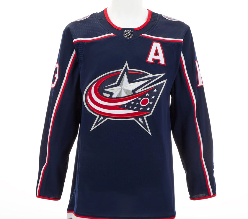 Johnny Gaudreau Signed Columbus Blue Jackets Adidas Pro Home Navy Jersey