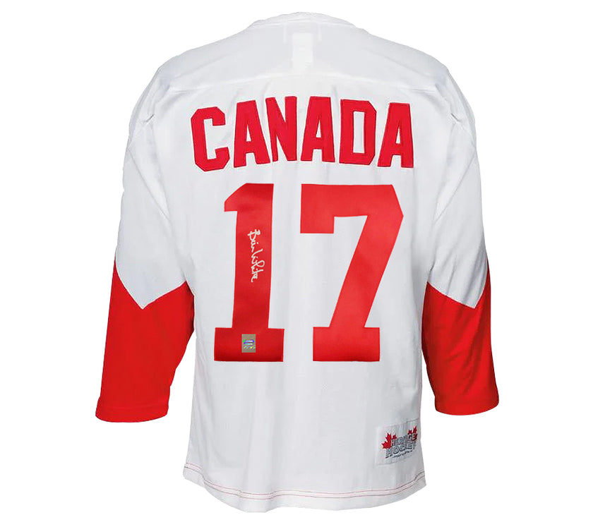 Bill White Signed Team Canada 1972 Summit Series Away White Jersey