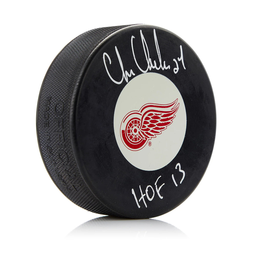 Chris Chelios Signed Detroit Red Wings Puck