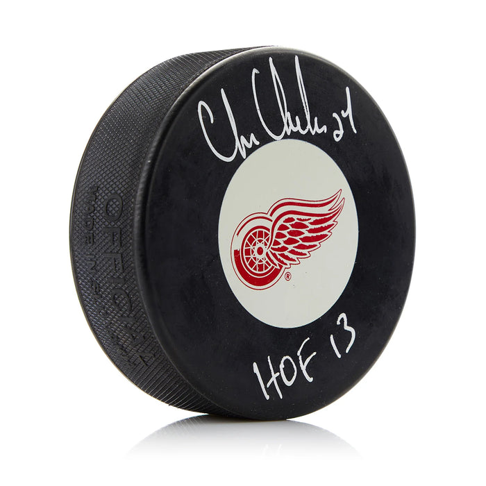 Chris Chelios Signed Detroit Red Wings Puck