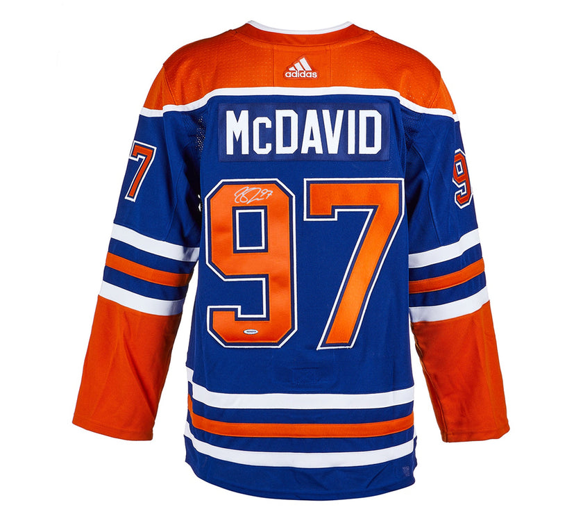 Connor McDavid Signed Edmonton Oilers Adidas Pro Home Blue Jersey