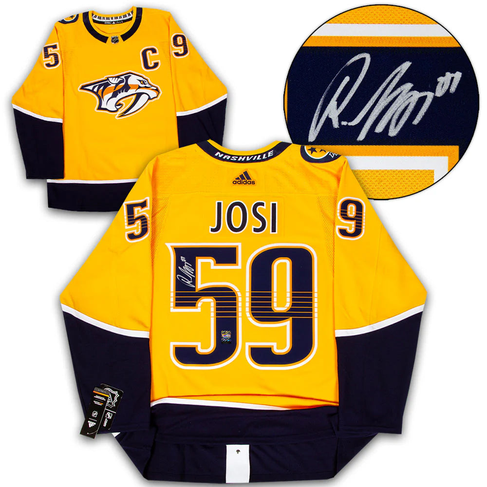 Roman Josi Signed Nashville Predators Home Adidas Pro Home Yellow Jersey