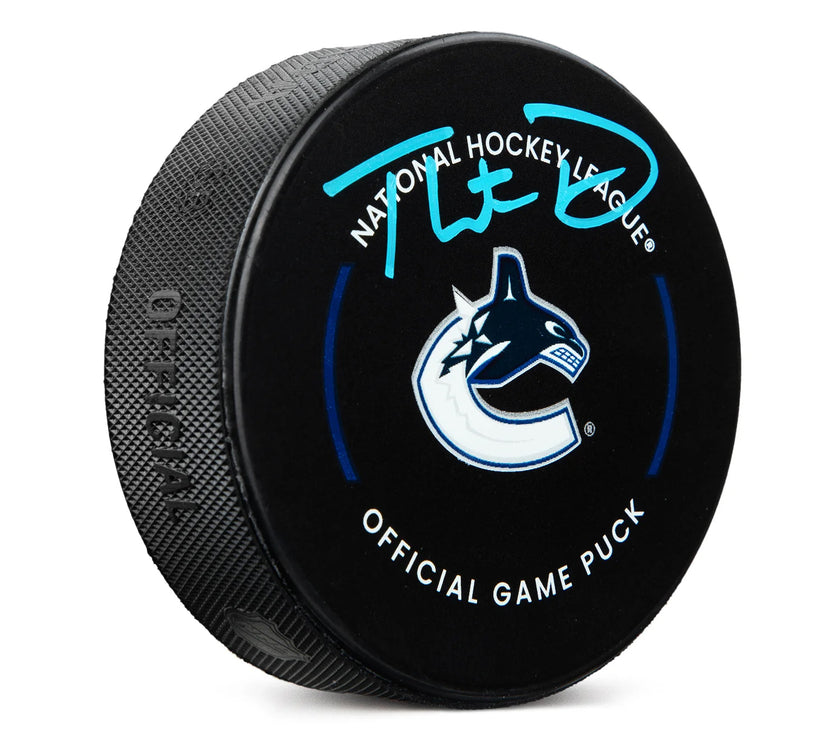 Thatcher Demko Signed Vancouver Canucks Official Game Puck