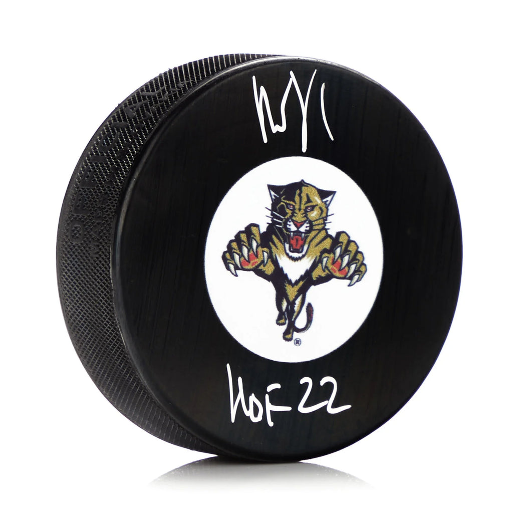 Roberto Luongo Signed Florida Panthers Vintage Puck with HOF Note