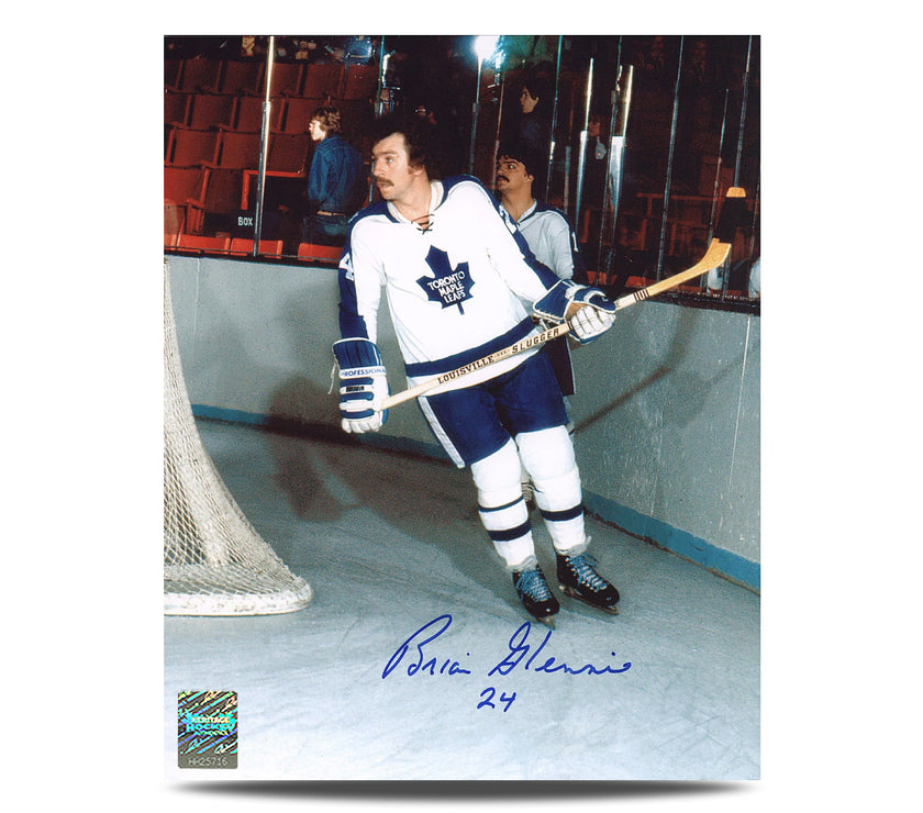 Brian Glennie Signed Toronto Maple Leafs Game Action 8X10 Photo