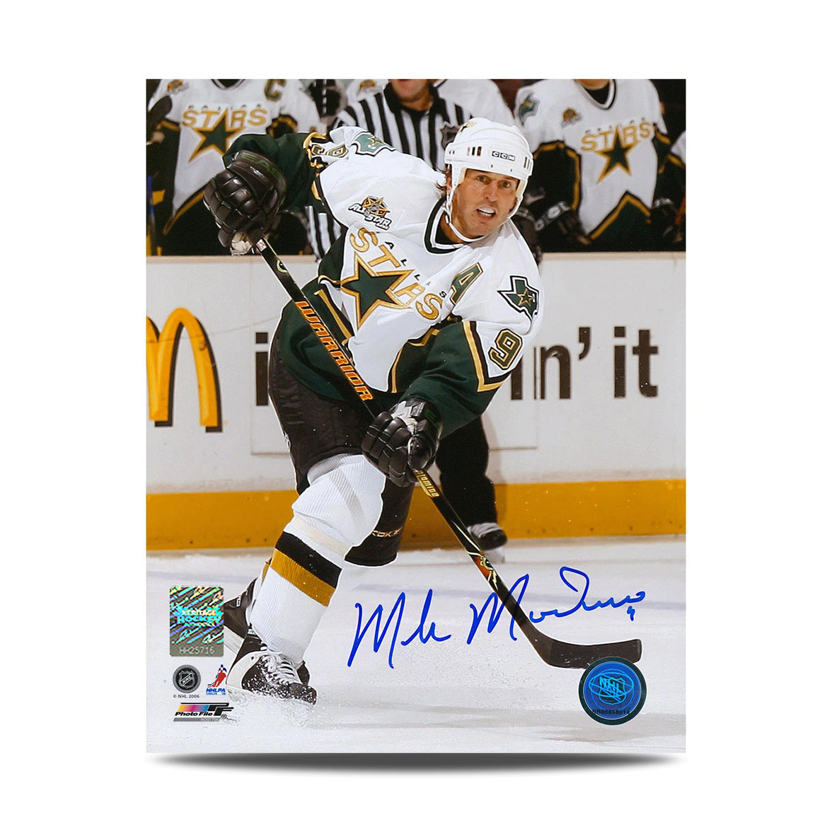 Mike Modano Signed Dallas Stars Game Action 8X10 Photo