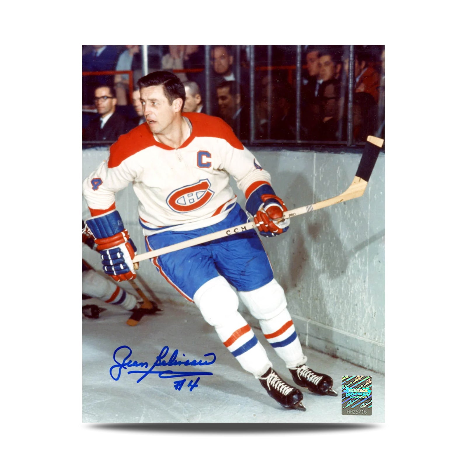 Jean Beliveau Signed Montreal Canadiens Action 8X10 Photo - Heritage Hockey™