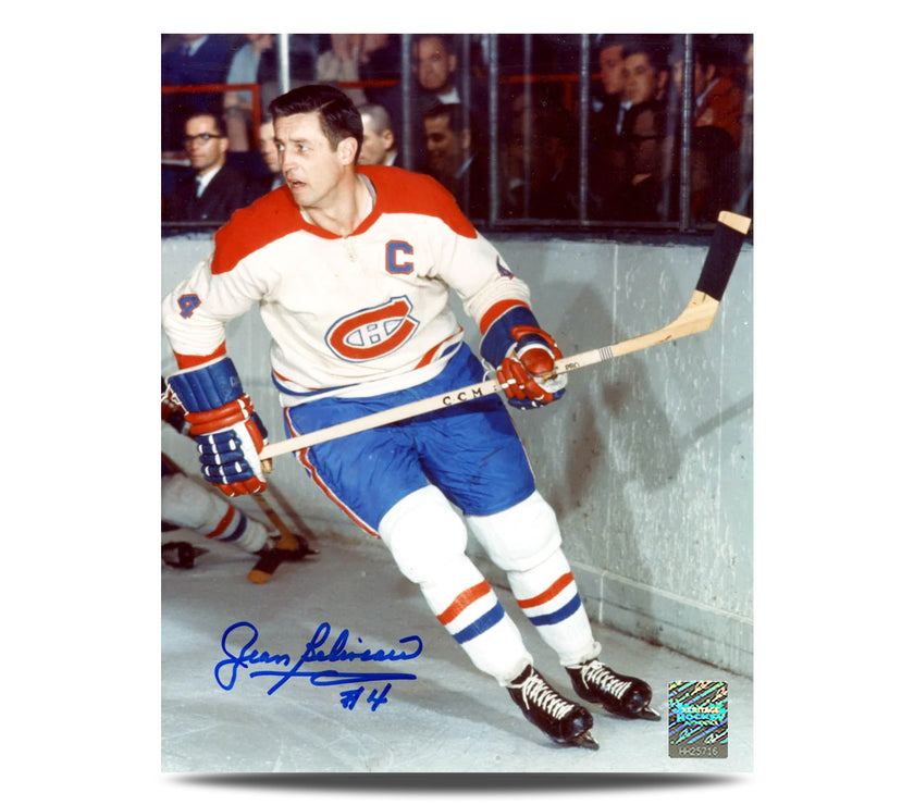 Jean Beliveau Signed Montreal Canadiens Action 8X10 Photo - Heritage Hockey™