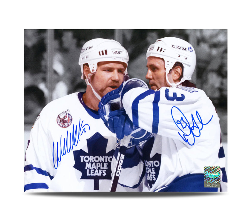Doug Gilmour & Wendel Clark Dual Signed Toronto Maple Leafs 8X10 Photo
