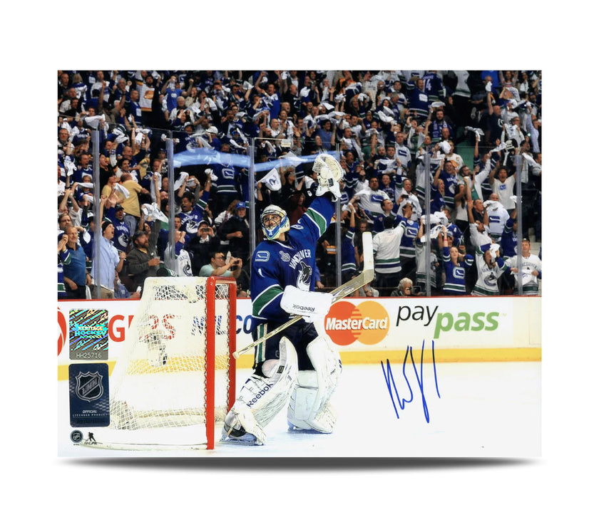 Roberto Luongo Signed Vancouver Canucks Cup Finals Victory 8X10 Photo