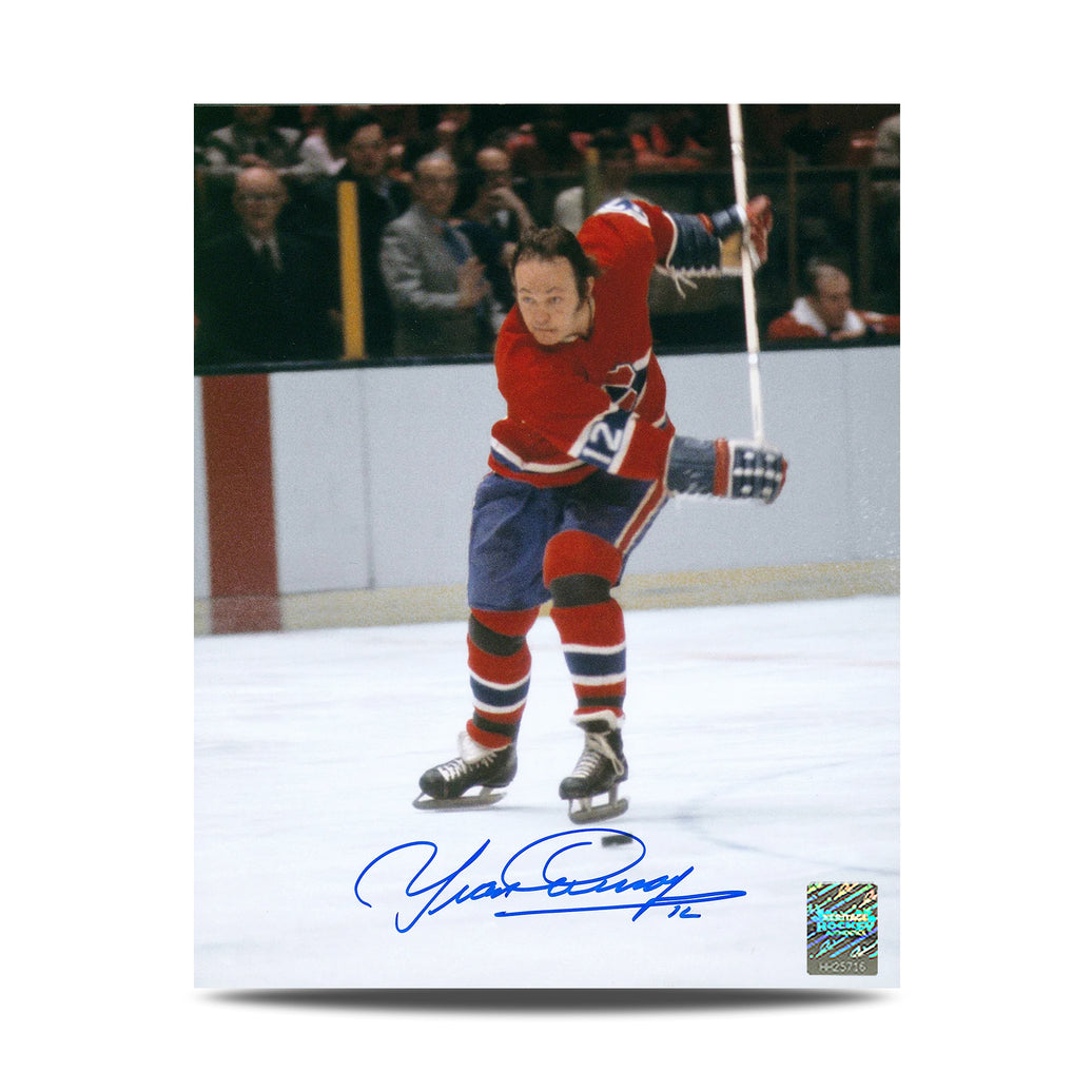 Yvan Cournoyer Signed Montreal Canadiens Slapshot 8X10 Photo