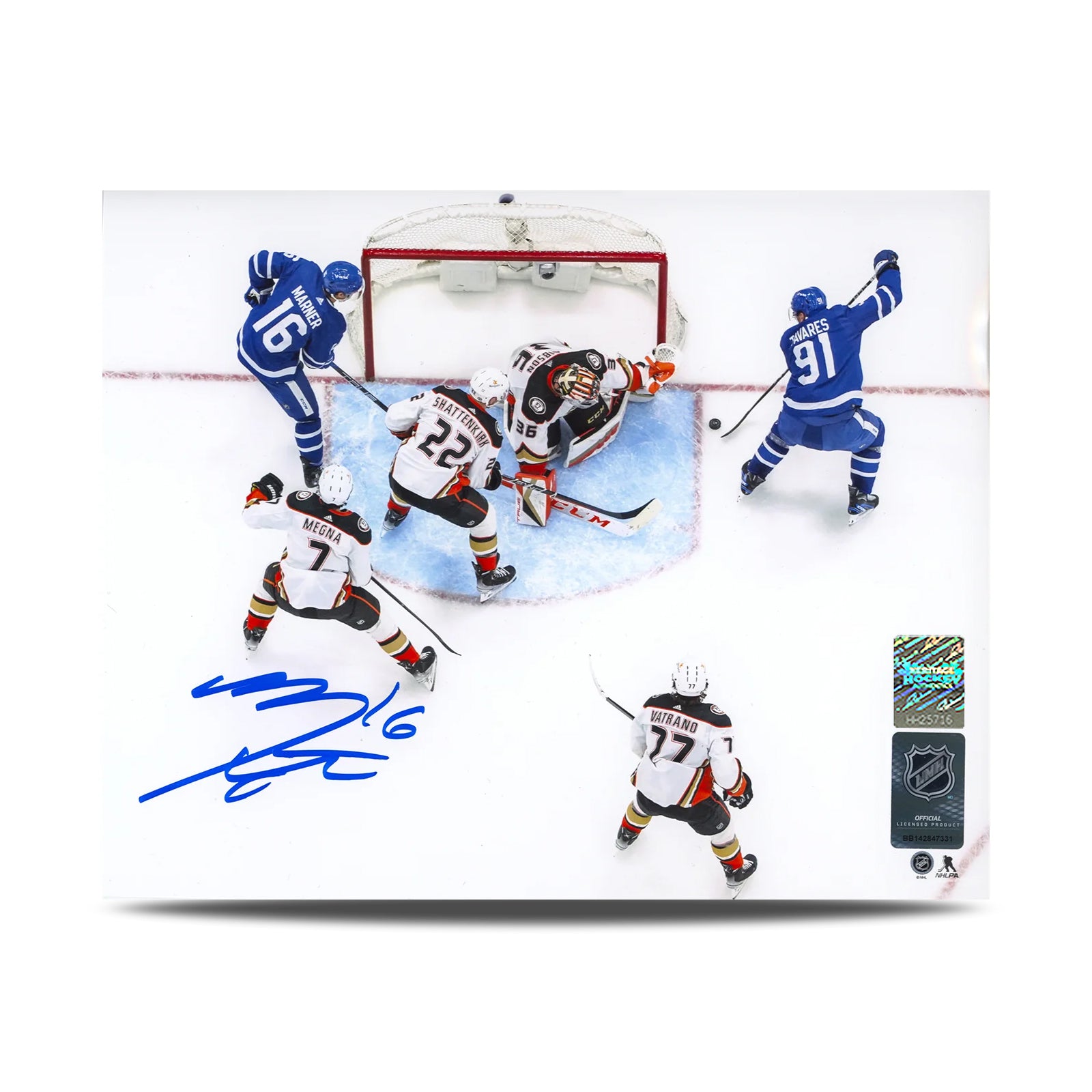 Mitch Marner Signed Toronto Maple Leafs Aerial View 8X10 Photo