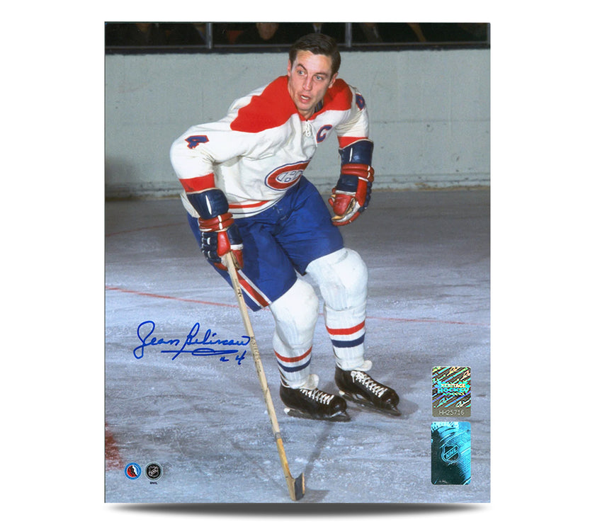 Jean Beliveau Signed Montreal Canadiens Original Six Action 8X10 Photo - Heritage Hockey™