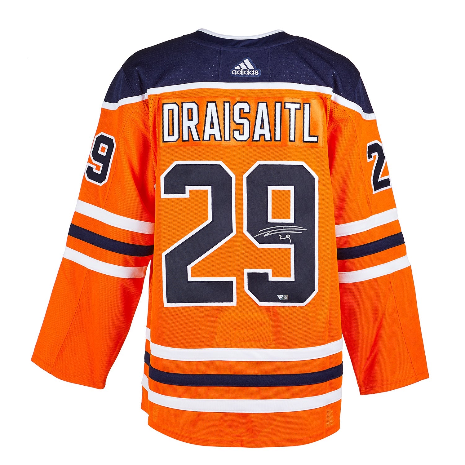 Leon Draisaitl Signed Edmonton Oilers Adidas Pro Home Orange Jersey