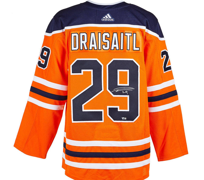 Leon Draisaitl Signed Edmonton Oilers Adidas Pro Home Orange Jersey