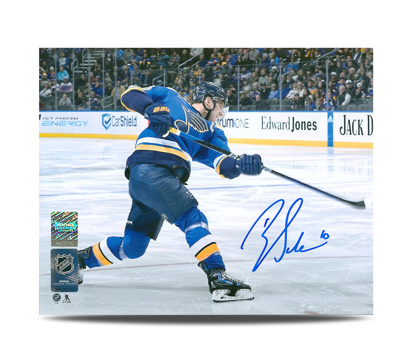 Brayden Schenn Signed St. Louis Blues Slapshot 8X10 Photo