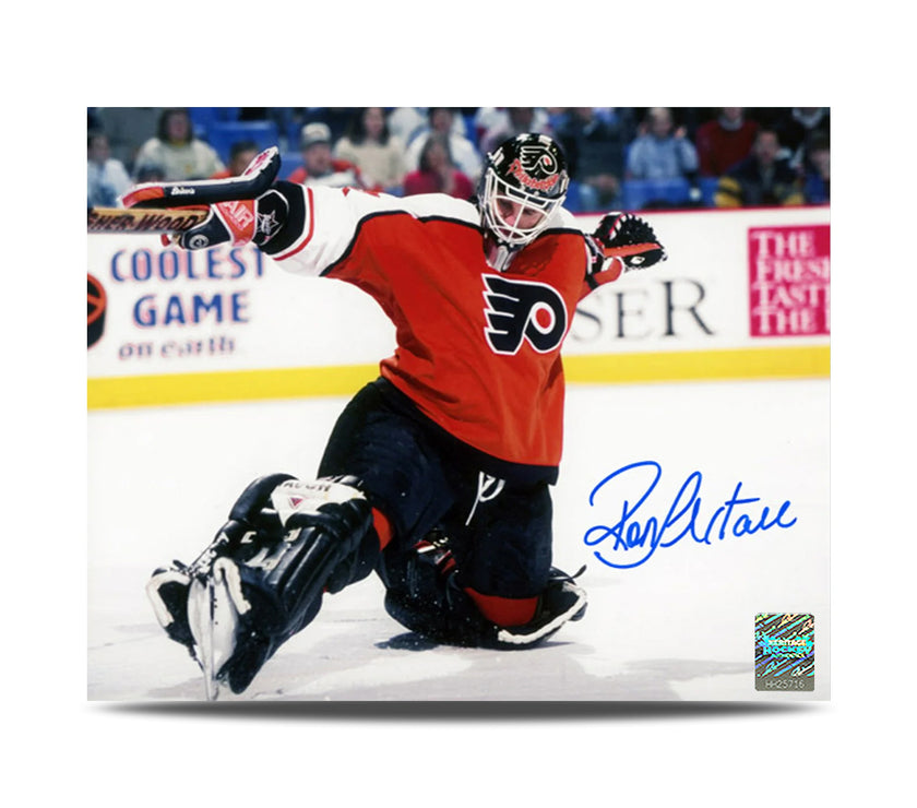 Ron Hextall Signed Philadelphia Flyers Kick Save 8X10 Photo