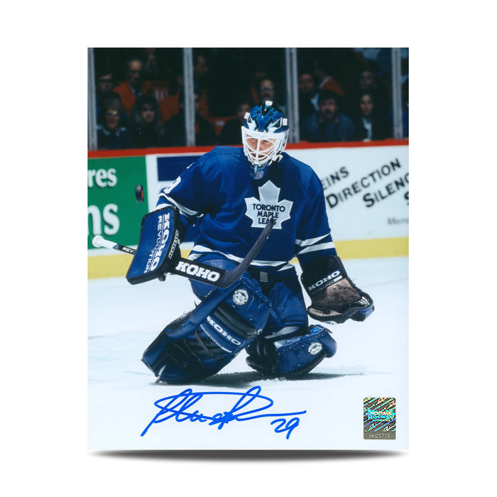 Felix Potvin Signed Toronto Maple Leafs Puck Stare 8X10 Photo