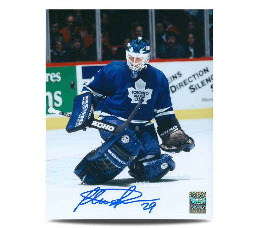Felix Potvin Signed Toronto Maple Leafs Puck Stare 8X10 Photo