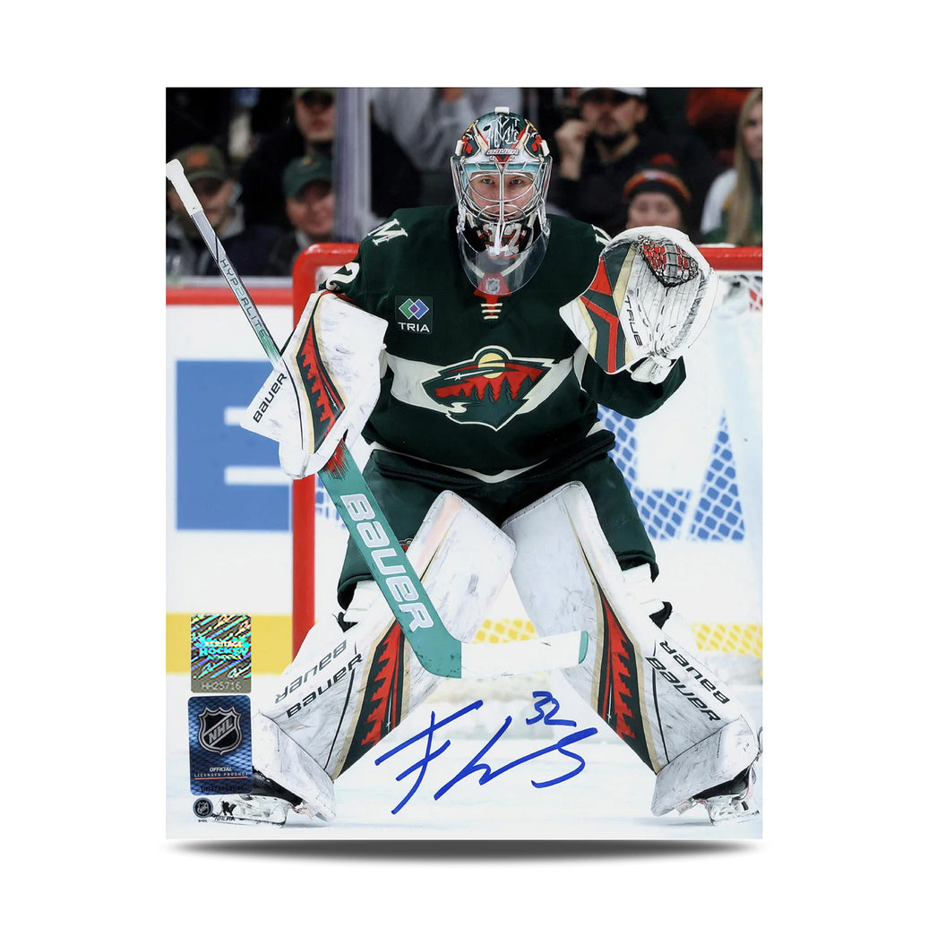 Filip Gustavsson Signed Minnesota Wild Goal Crease 8X10 Photo