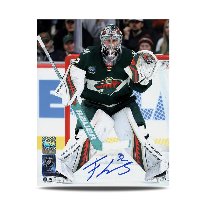 Filip Gustavsson Signed Minnesota Wild Goal Crease 8X10 Photo