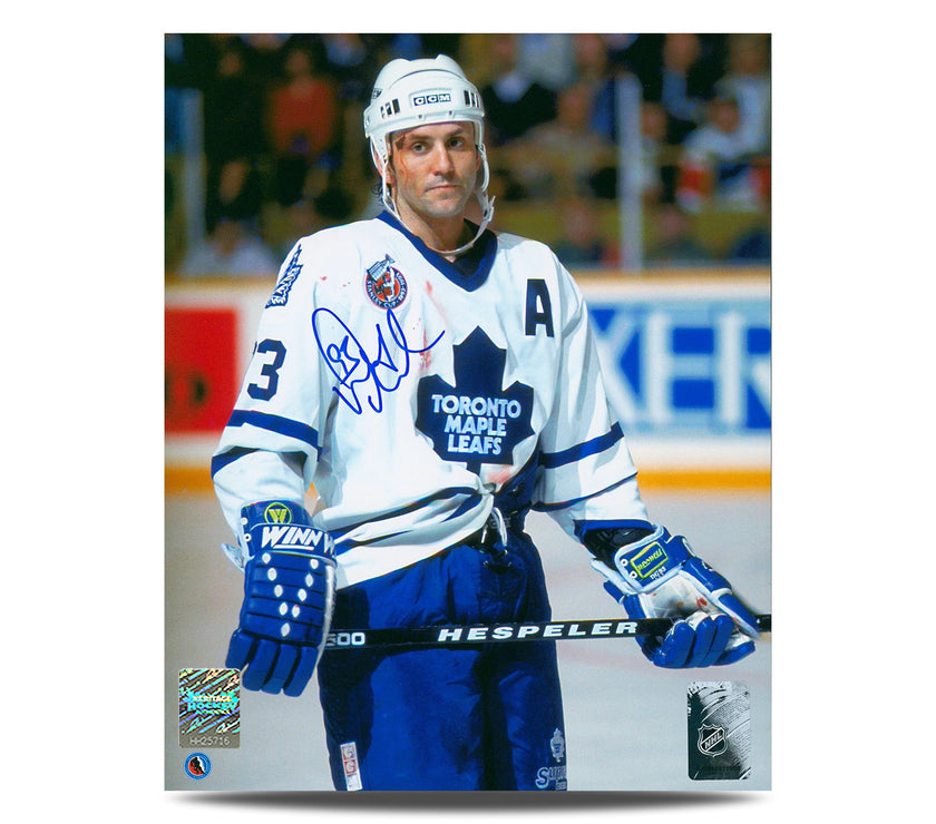 Doug Gilmour Signed Toronto Maple Leafs Bloody Warrior 8X10 Photo - Heritage Hockey™