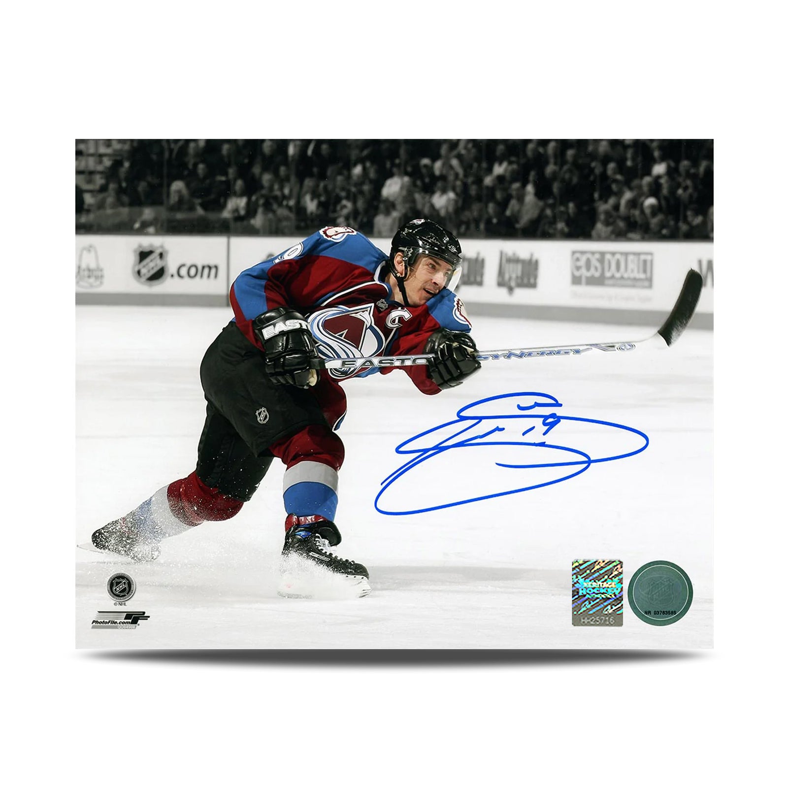 Joe Sakic Signed Colorado Avalanche Sniper Spotlight 8X10 Photo