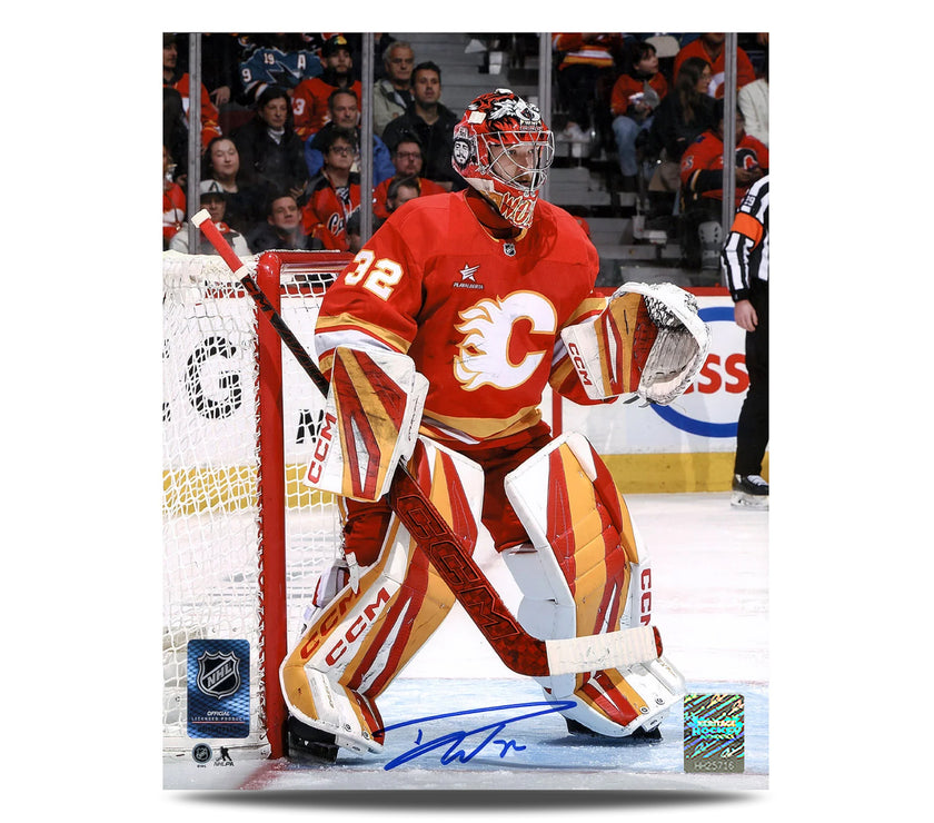 Dustin Wolf Signed Calgary Flames Goalie 8X10 Photo