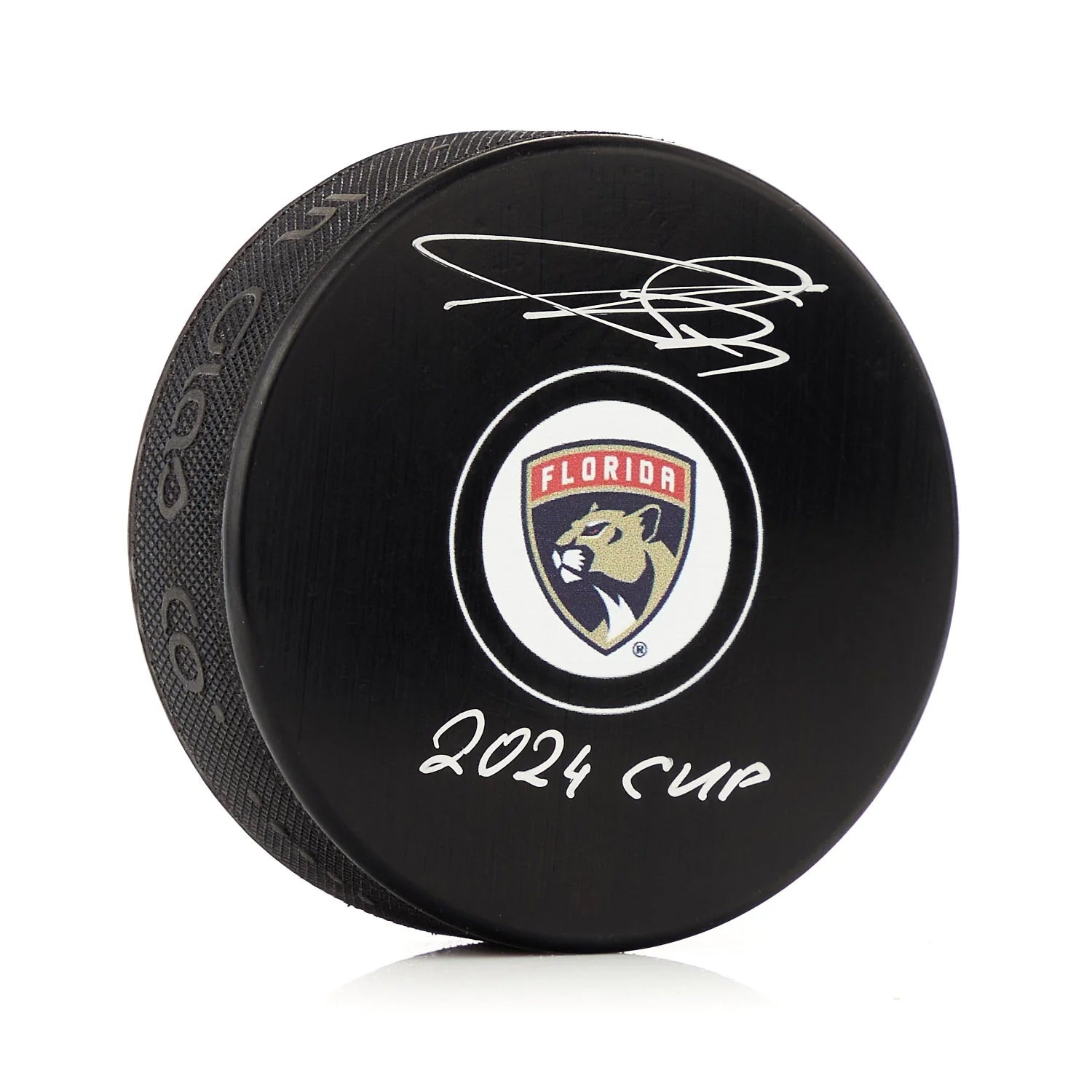 Sergei Bobrovsky Signed Florida Panthers Puck with 2024 Cup Note