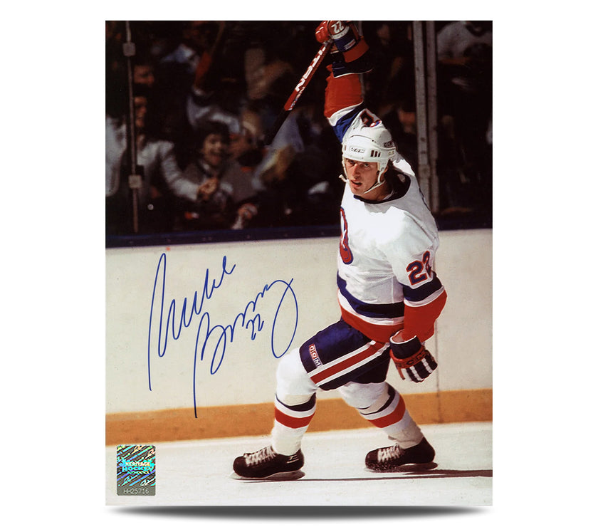Mike Bossy Signed New York Islanders Goal Celebration 8X10 Photo