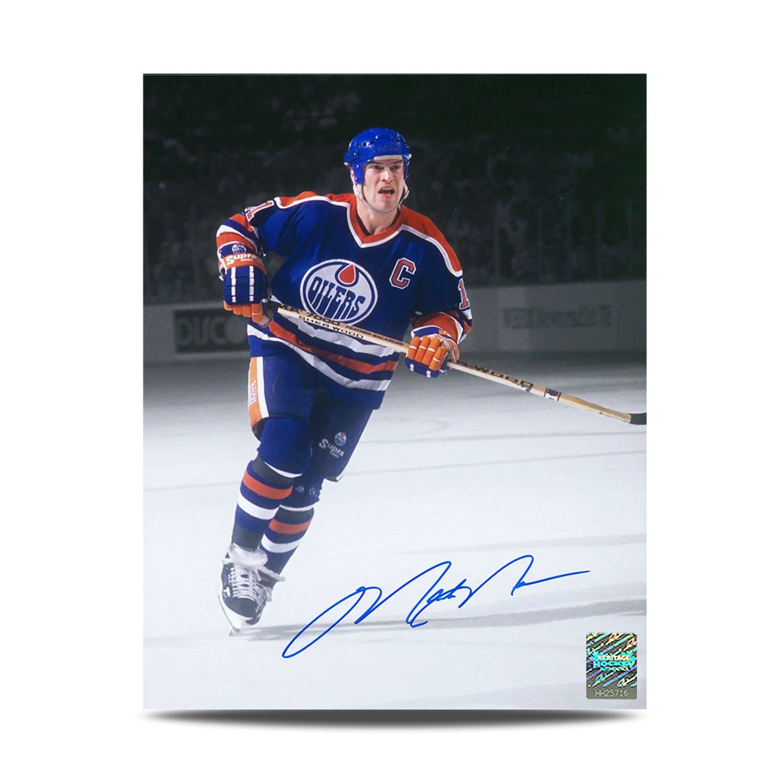 Mark Messier Signed Edmonton Oilers Captain Spotlight 8X10 Photo