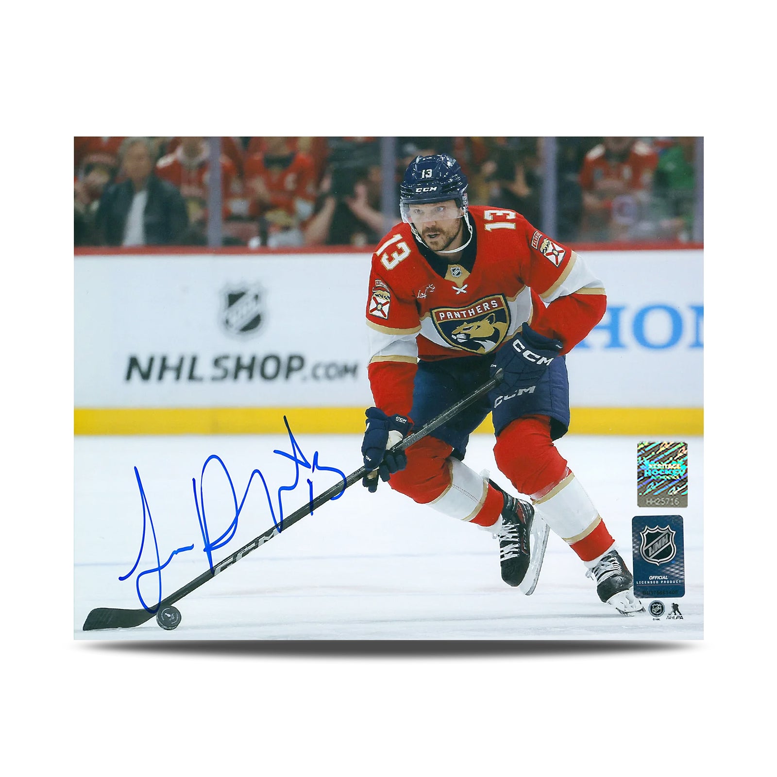 Sam Reinhart Signed Florida Panthers Stickhandling 8X10 Photo