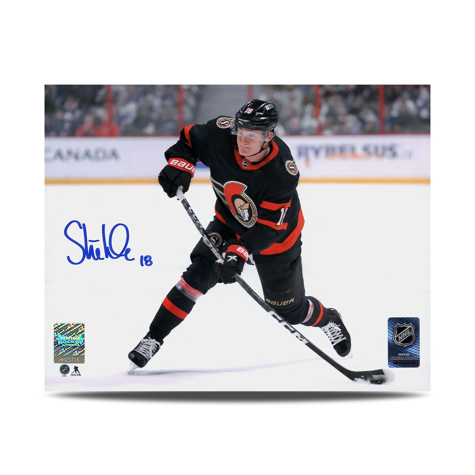 Tim Stutzle Signed Ottawa Senators Slapshot 8X10 Photo