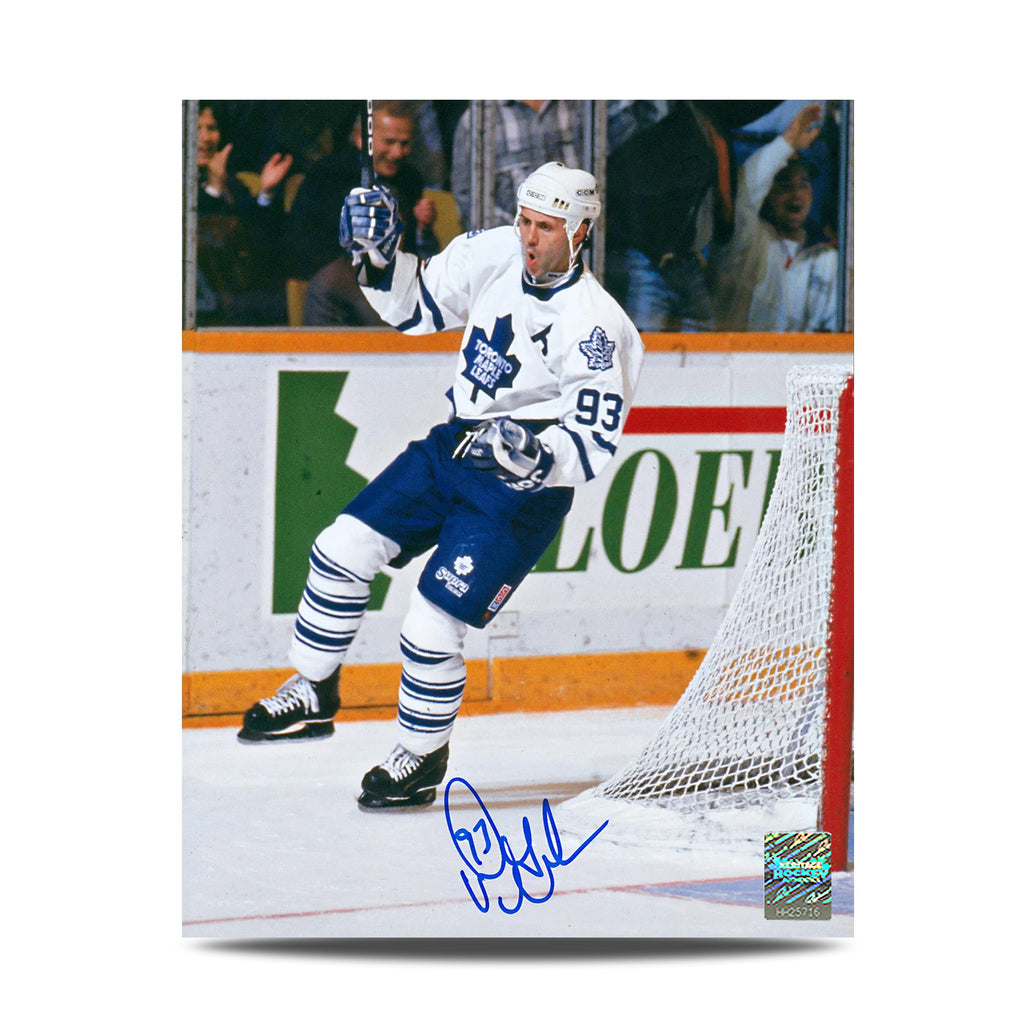 Doug Gilmour Signed Toronto Maple Leafs Goal Celebration 8X10 Photo