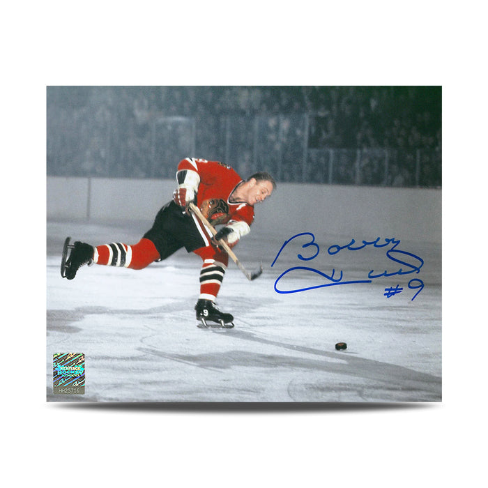 Bobby Hull Signed Chicago Blackhawks Record 51st Goal 8X10 Photo