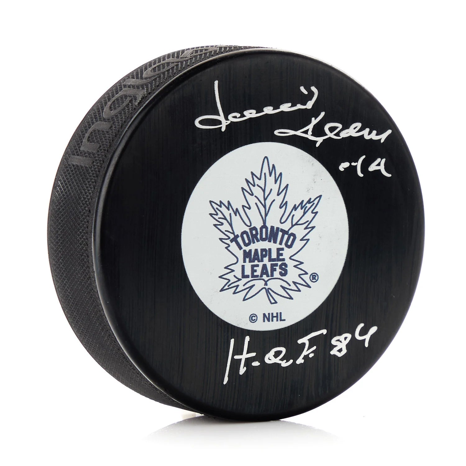Dave Keon Signed Toronto Maple Leafs Vintage Puck with HOF Note