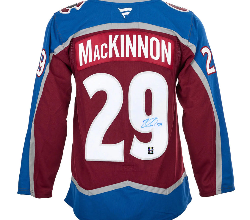 Nathan MacKinnon Signed Colorado Avalanche Fanatics Premium Home Maroon Jersey