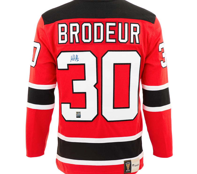 Martin Brodeur Signed New Jersey Devils Fanatics Vintage Red Jersey - Heritage Hockey™