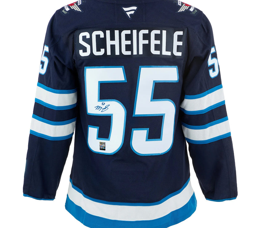 Mark Scheifele Signed Winnipeg Jets Fanatics Premium Home Navy Jersey