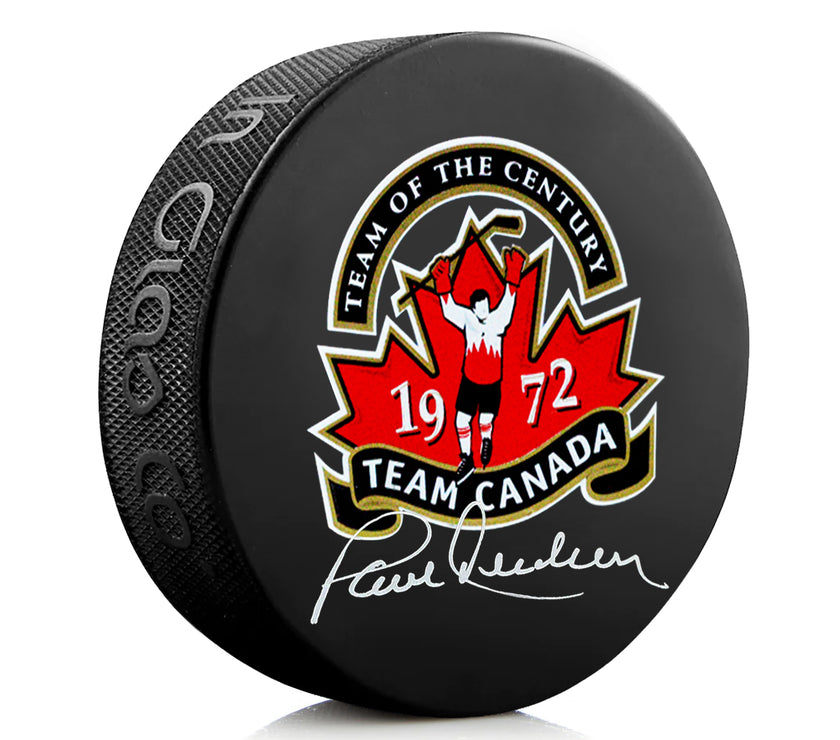 Paul Henderson Signed Team Canada 1972 Summit Series Puck - Heritage Hockey™